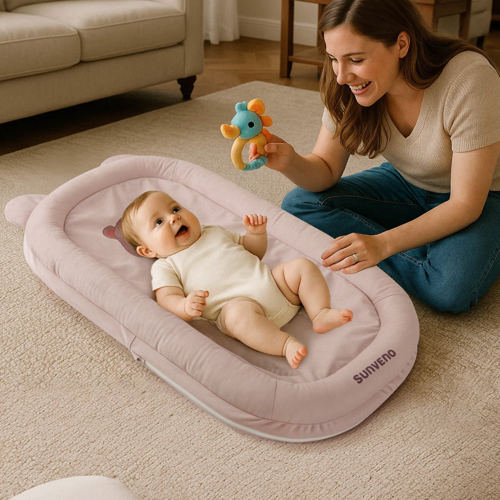 Baby Lounger for Newborns (0–12 Months) – Soft Infant Support Cushion for Play, Tummy Time & Bonding