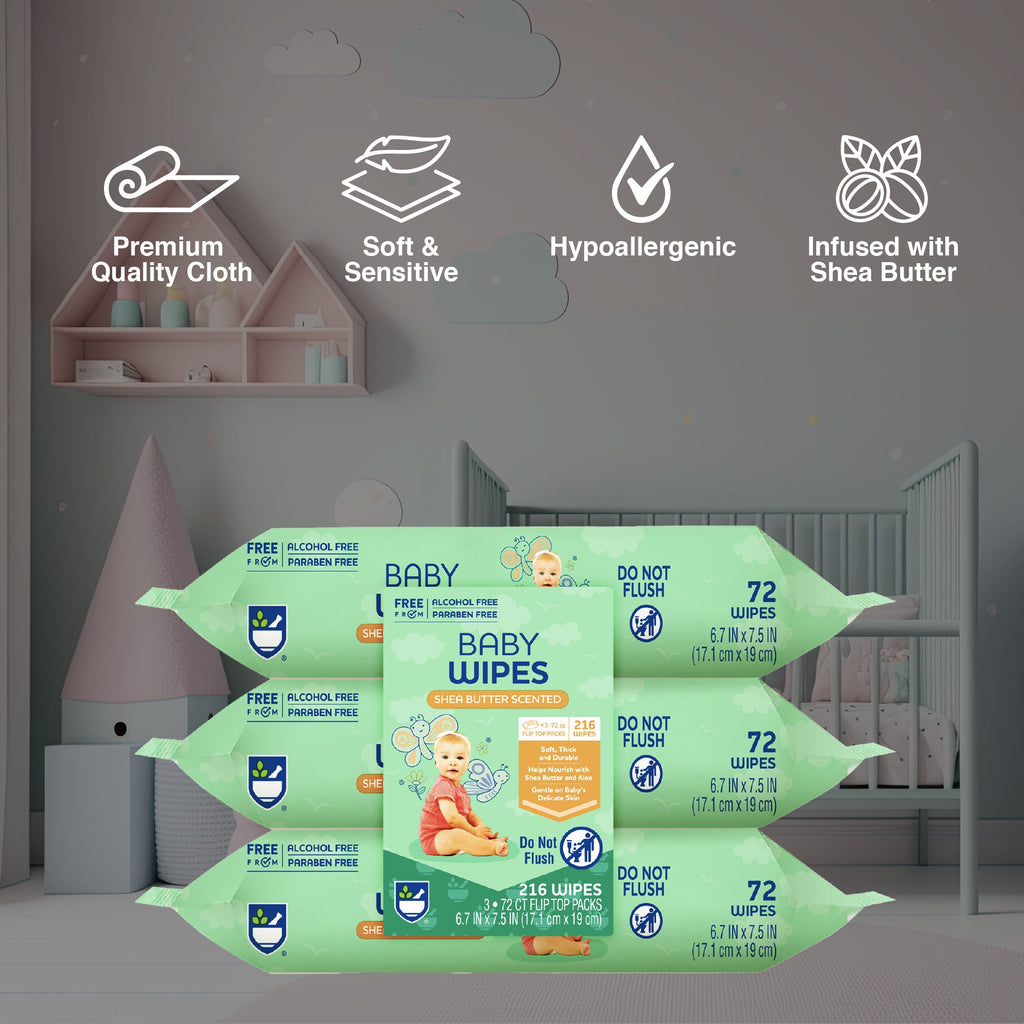 Baby Wipes with Aloe Vera & Shea Butter – 6 Pack