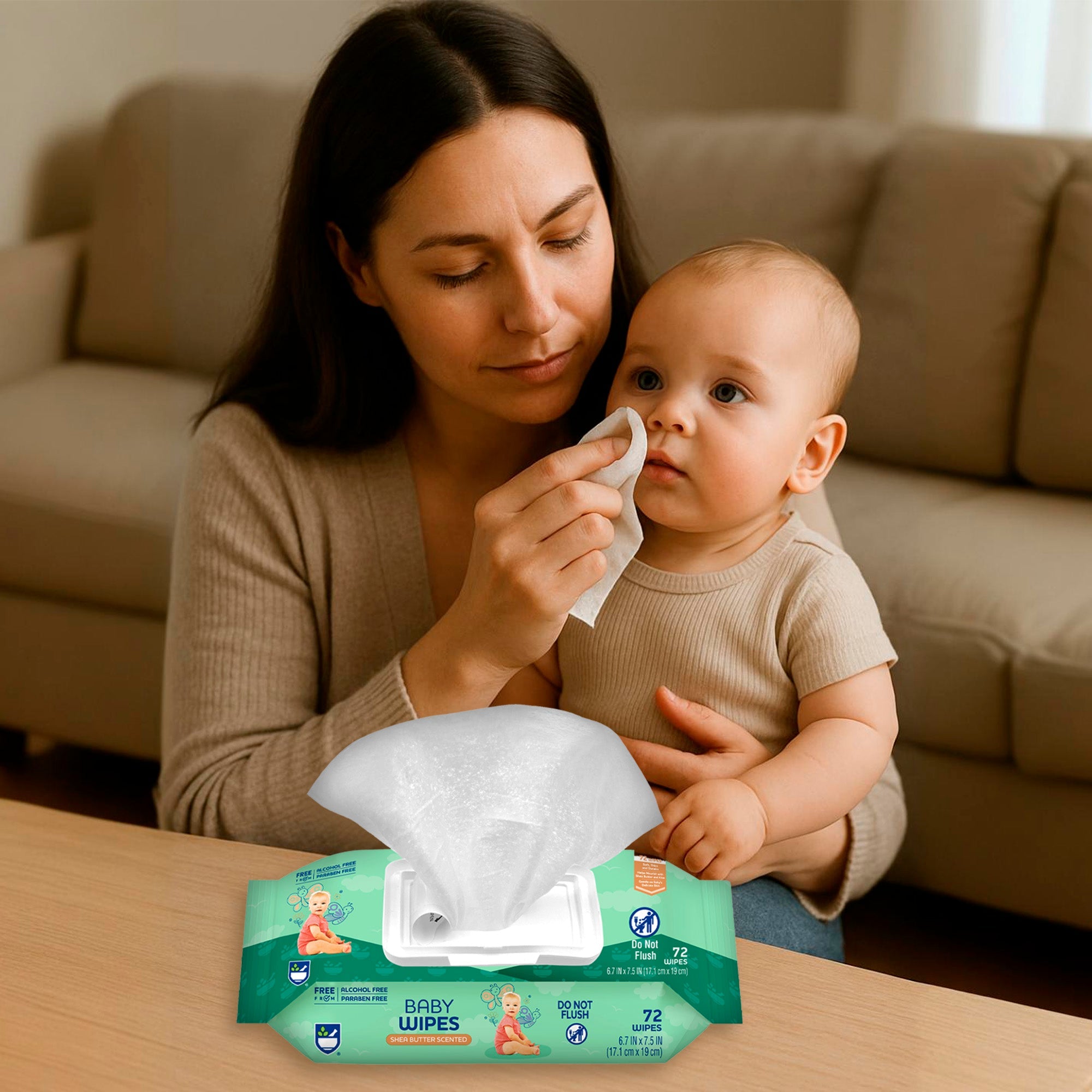 Baby Wipes with Aloe Vera & Shea Butter – 6 Pack