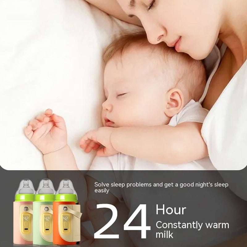 Constant Temperature Baby Milk Bottle Warmer Cover – USB Portable Insulating Heating Sleeve for Night & Travel